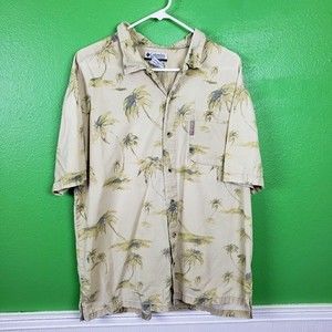 Columbia beach palm tree short sleeve men shirt size large